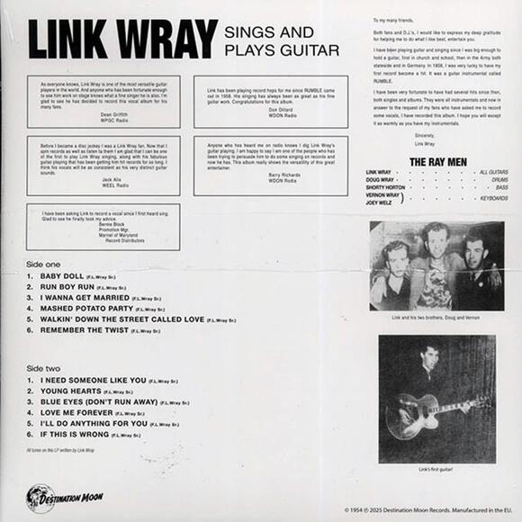 Link Wray Sings and Plays Guitar Clear Vinyl Limited Edition 500 Numbered New - Picture 2 of 6